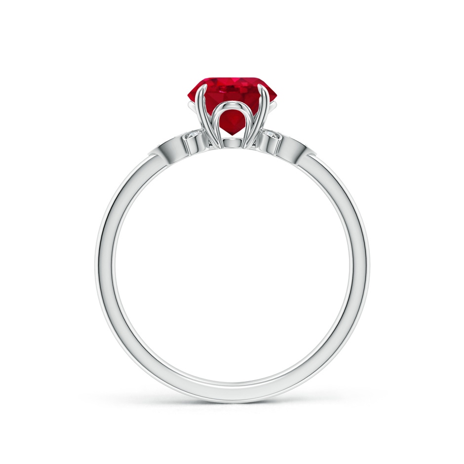 6.5mm AAA Nature-Inspired Round Ruby Engagement Ring in White Gold side 199