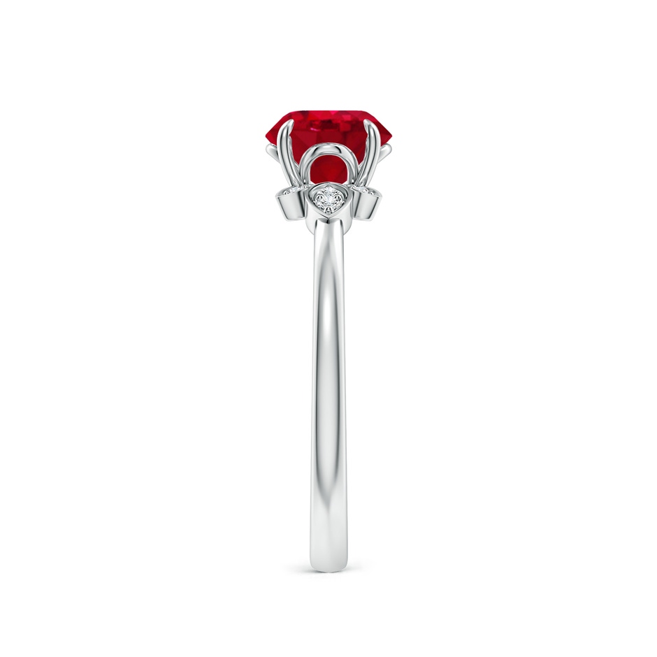 6.5mm AAA Nature-Inspired Round Ruby Engagement Ring in White Gold side 299