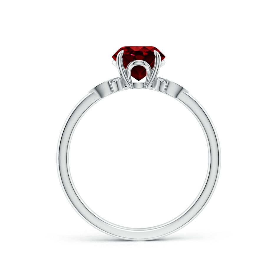6.5mm AAAA Nature-Inspired Round Ruby Engagement Ring in P950 Platinum side 199