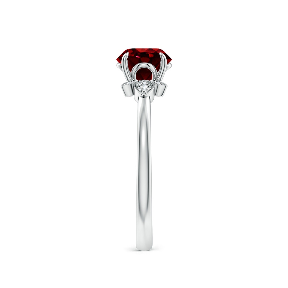 6.5mm AAAA Nature-Inspired Round Ruby Engagement Ring in P950 Platinum side 299