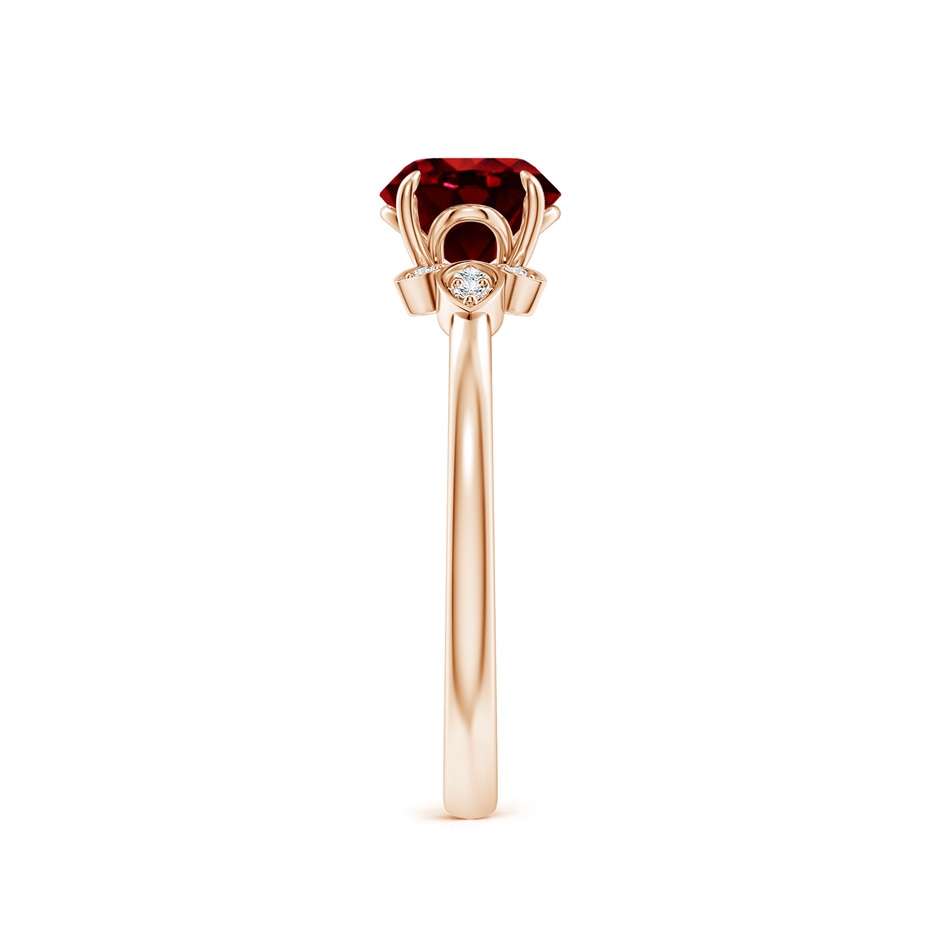 6.5mm AAAA Nature-Inspired Round Ruby Engagement Ring in Rose Gold side 299