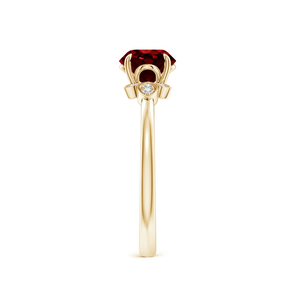 6.5mm AAAA Nature-Inspired Round Ruby Engagement Ring in Yellow Gold side 299