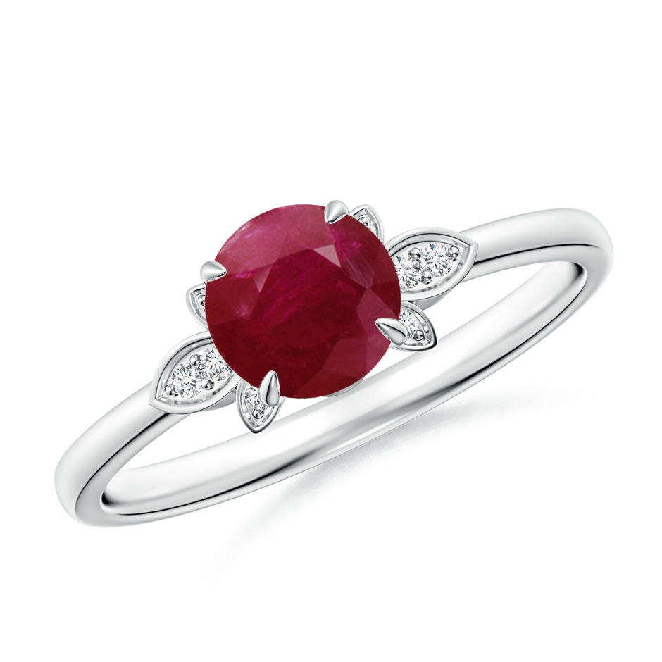 6mm A Nature-Inspired Round Ruby Engagement Ring in P950 Platinum 