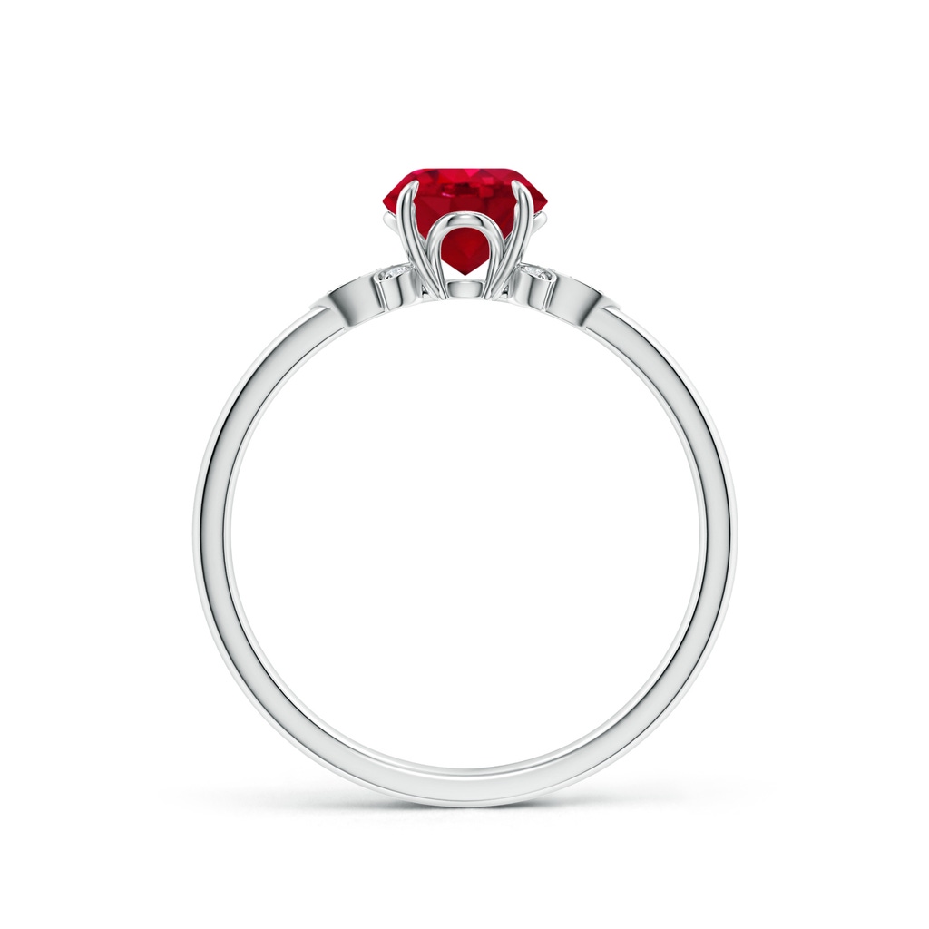 6mm AAA Nature-Inspired Round Ruby Engagement Ring in 18K White Gold - side 199