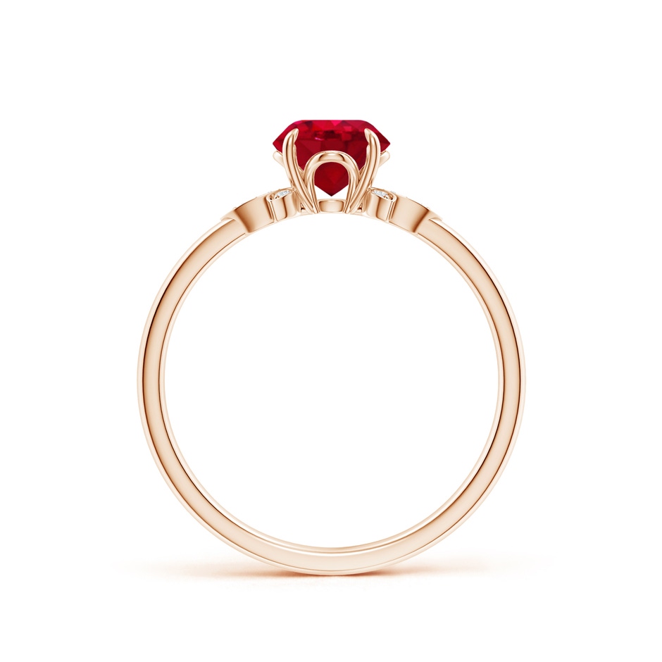 6mm AAA Nature-Inspired Round Ruby Engagement Ring in Rose Gold side 199