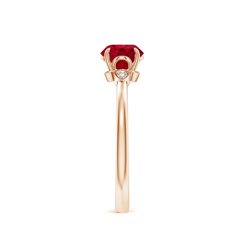 6mm AAA Nature-Inspired Round Ruby Engagement Ring in Rose Gold side 299
