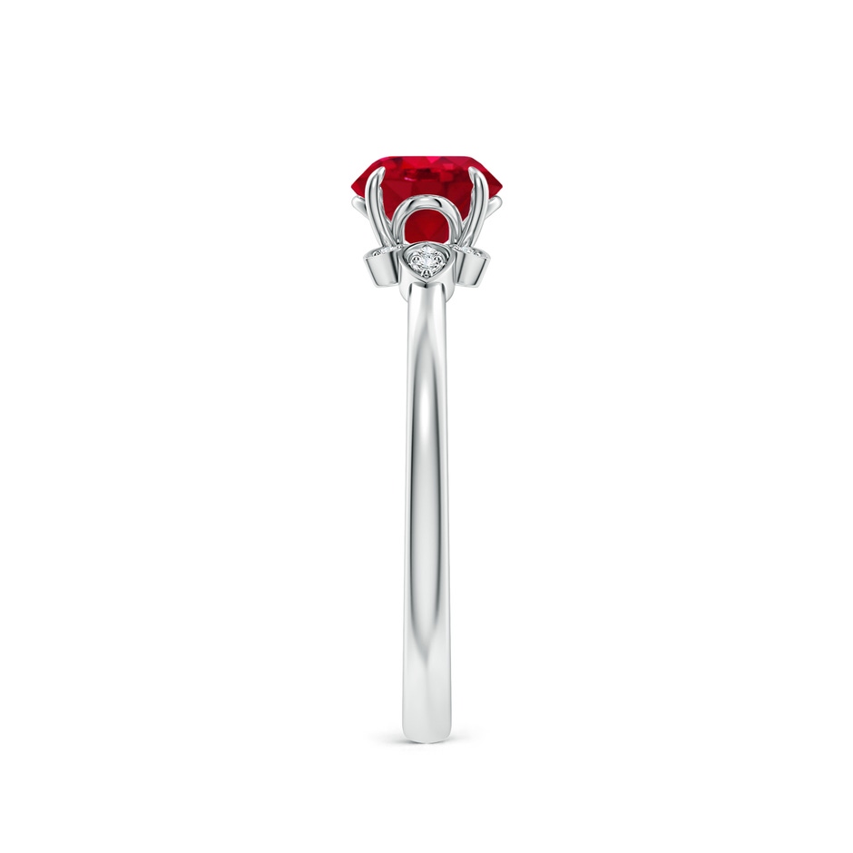 6mm AAA Nature-Inspired Round Ruby Engagement Ring in White Gold side 299