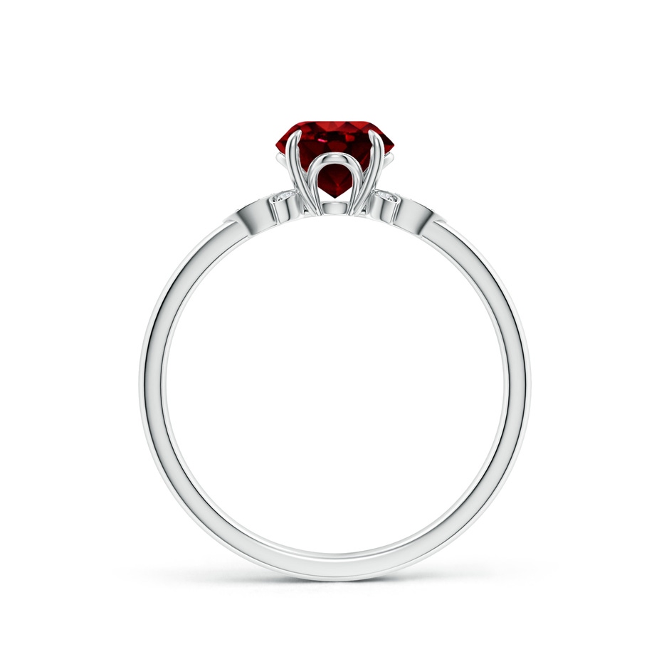 6mm AAAA Nature-Inspired Round Ruby Engagement Ring in P950 Platinum side 199