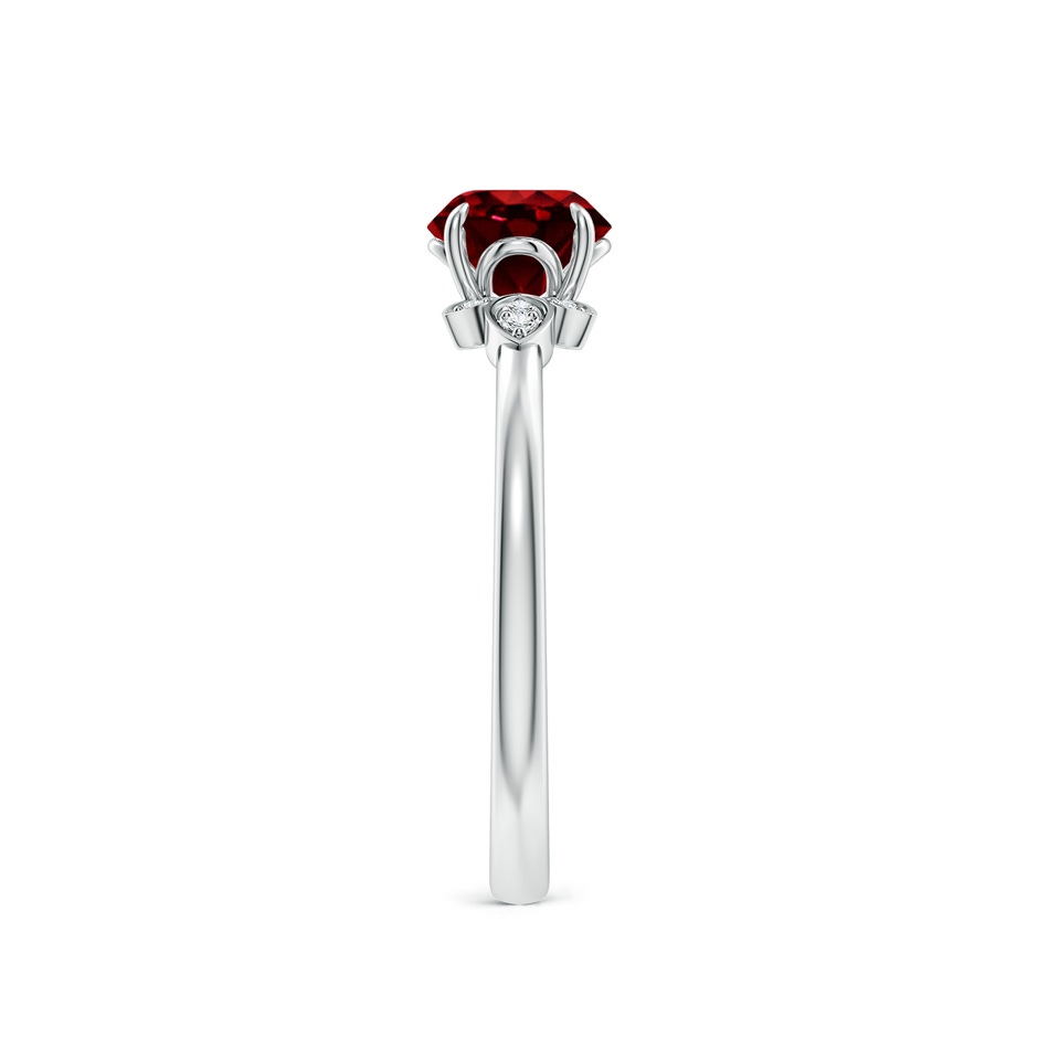 6mm AAAA Nature-Inspired Round Ruby Engagement Ring in P950 Platinum side 299