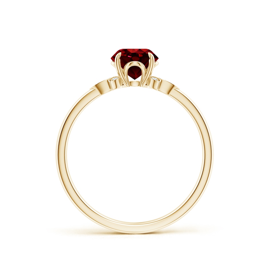 6mm AAAA Nature-Inspired Round Ruby Engagement Ring in Yellow Gold side 199