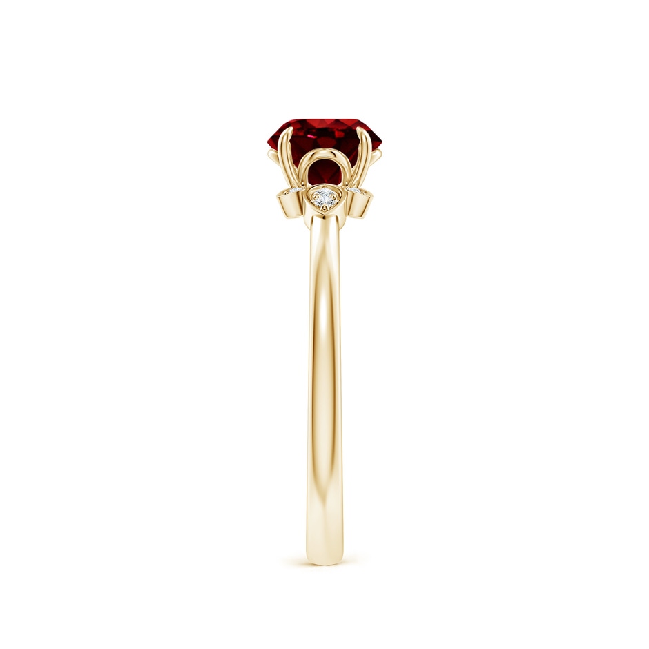 6mm AAAA Nature-Inspired Round Ruby Engagement Ring in Yellow Gold side 299