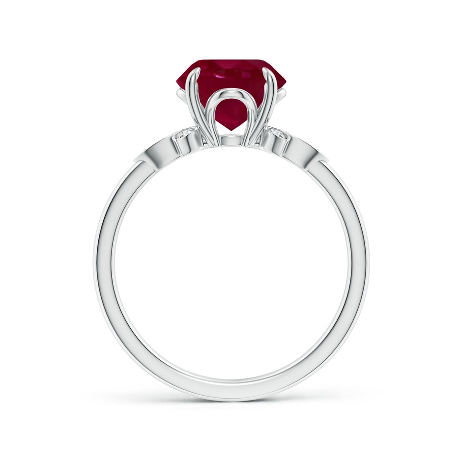 8mm A Nature-Inspired Round Ruby Engagement Ring in 18K White Gold side 199