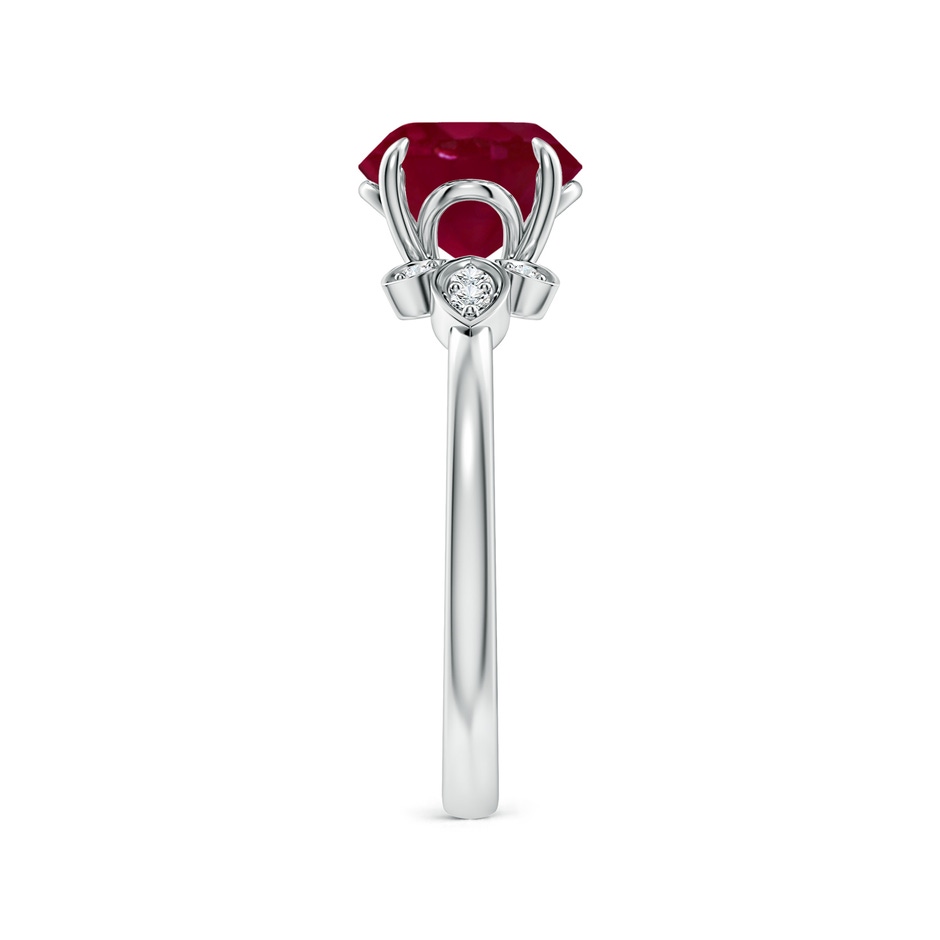 8mm A Nature-Inspired Round Ruby Engagement Ring in White Gold side 299