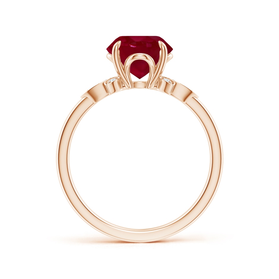 8mm AA Nature-Inspired Round Ruby Engagement Ring in 18K Rose Gold side 199