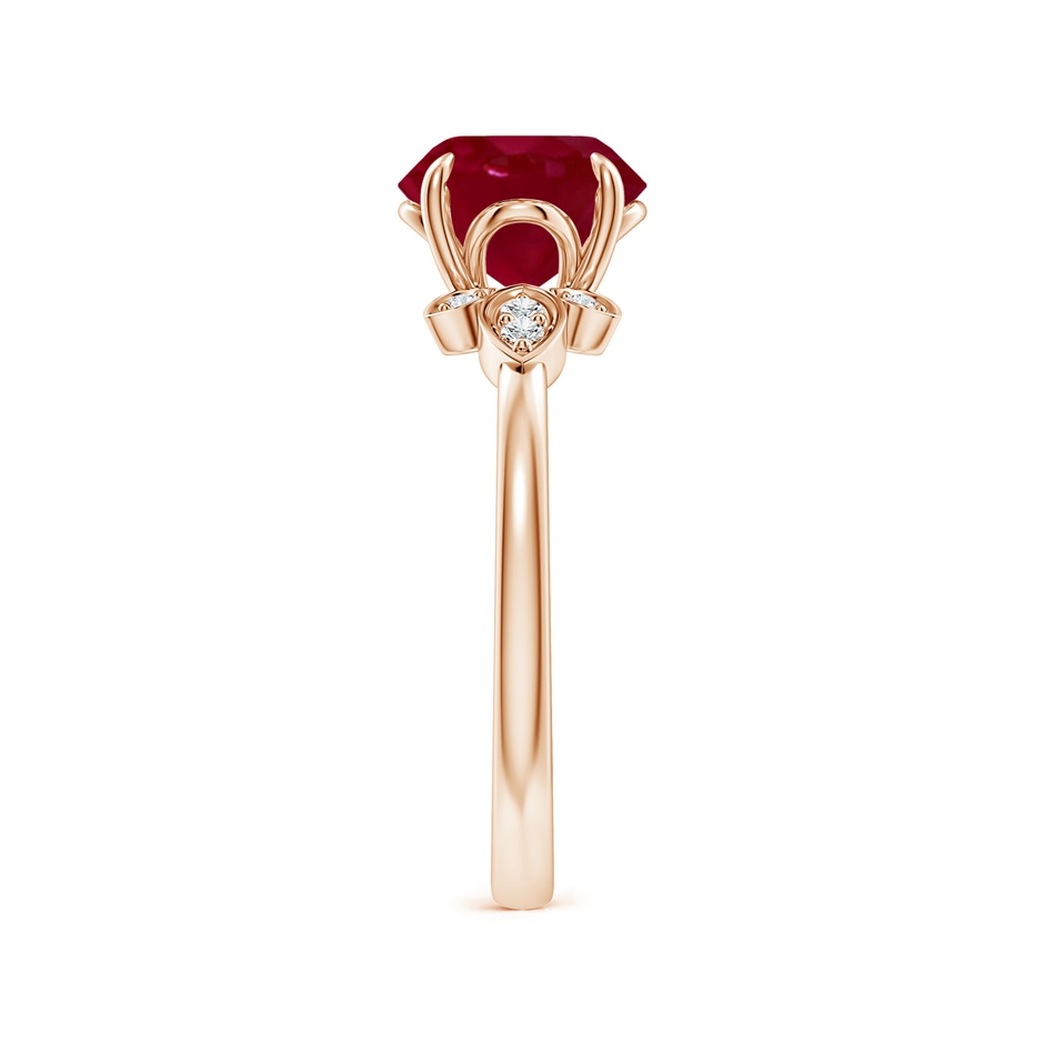 8mm AA Nature-Inspired Round Ruby Engagement Ring in 18K Rose Gold side 299