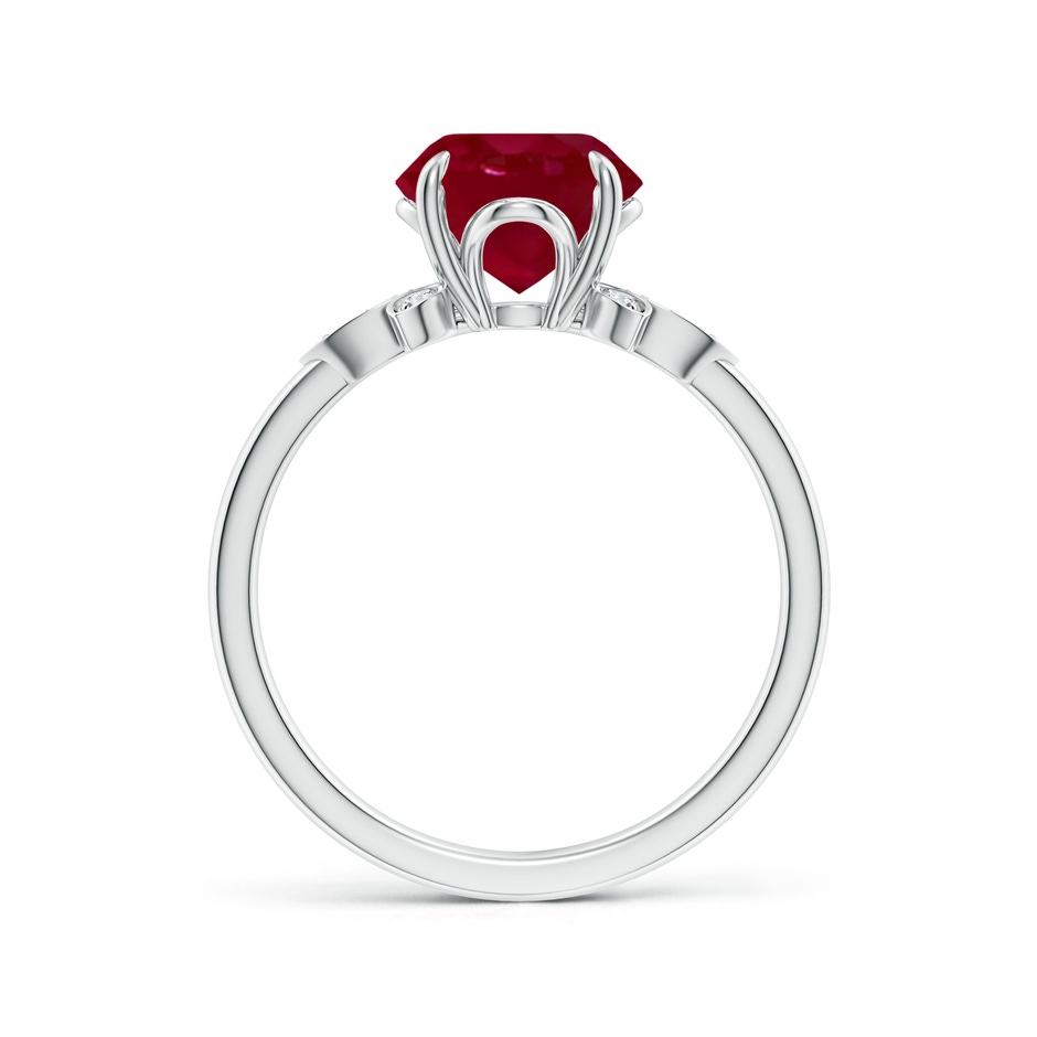 8mm AA Nature-Inspired Round Ruby Engagement Ring in White Gold side 199