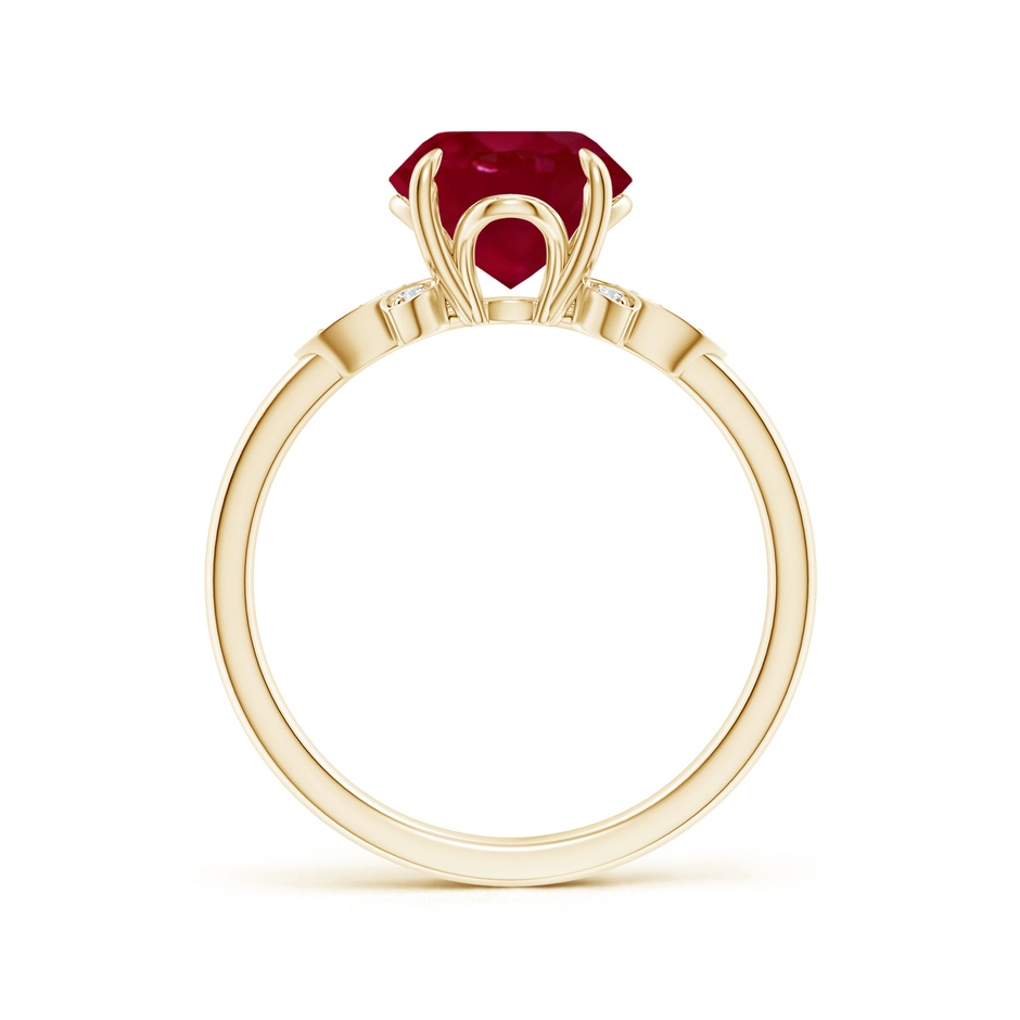8mm AA Nature-Inspired Round Ruby Engagement Ring in Yellow Gold side 199