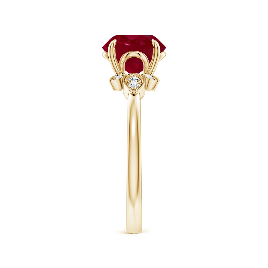 8mm AA Nature-Inspired Round Ruby Engagement Ring in Yellow Gold side 299