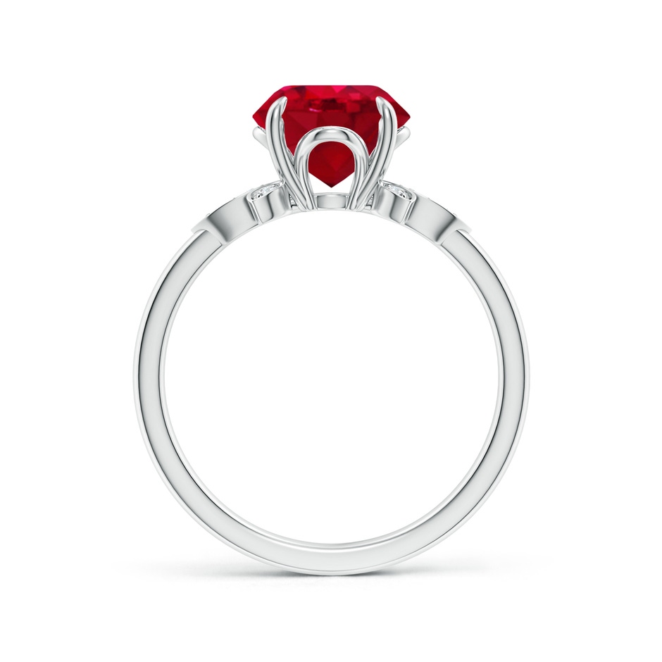 8mm AAA Nature-Inspired Round Ruby Engagement Ring in P950 Platinum side 199