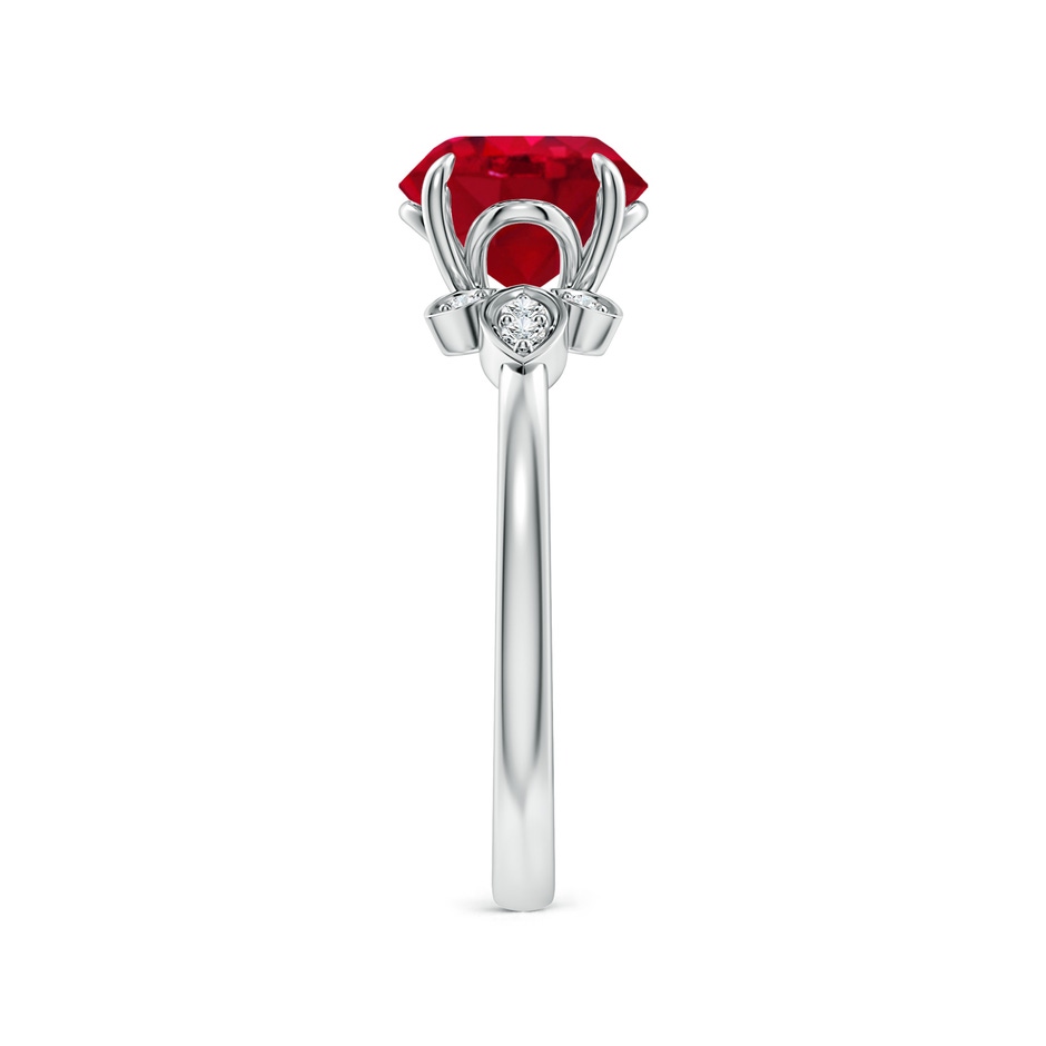 8mm AAA Nature-Inspired Round Ruby Engagement Ring in P950 Platinum side 299