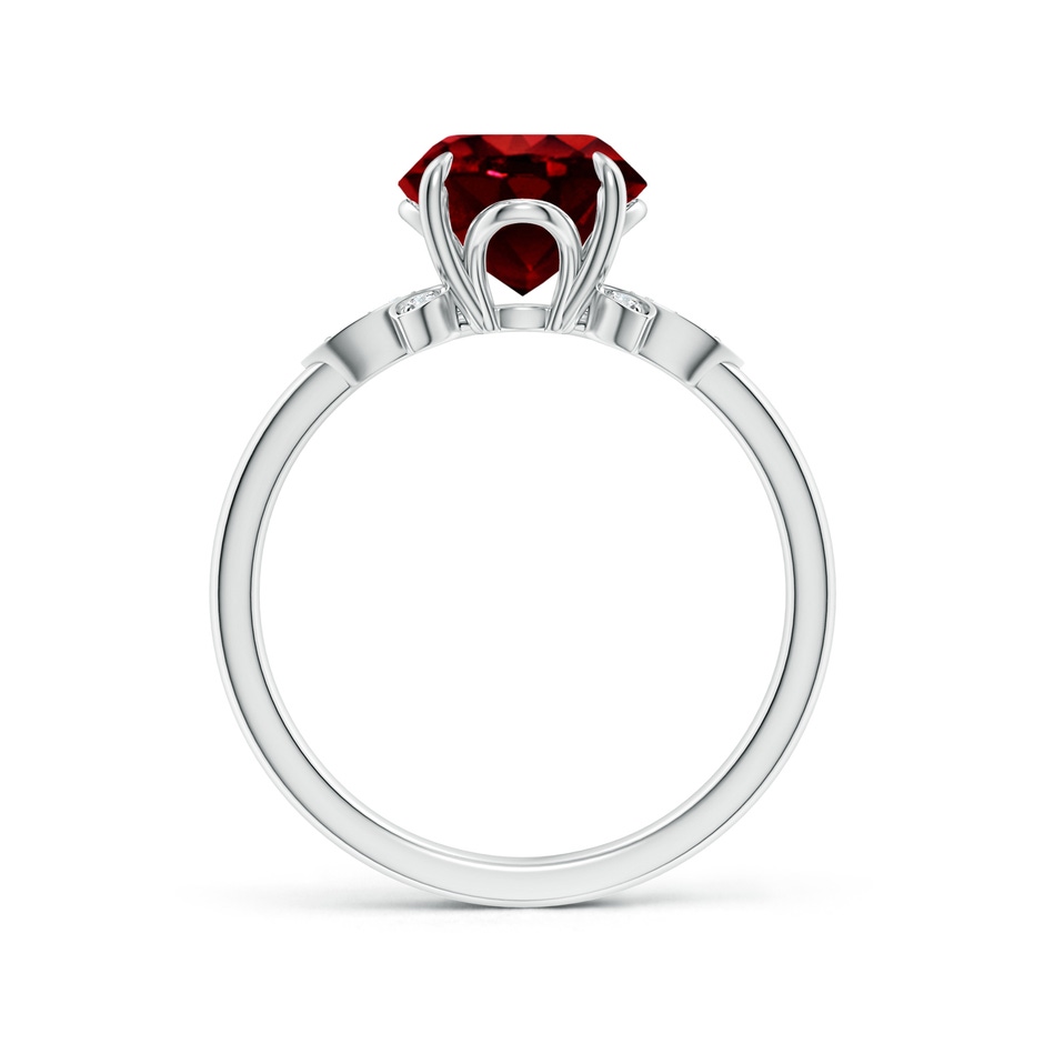 8mm AAAA Nature-Inspired Round Ruby Engagement Ring in P950 Platinum side 199