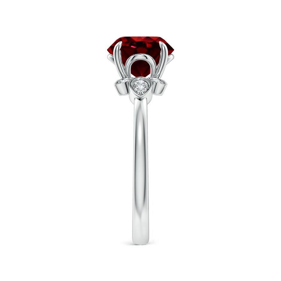 8mm AAAA Nature-Inspired Round Ruby Engagement Ring in P950 Platinum side 299