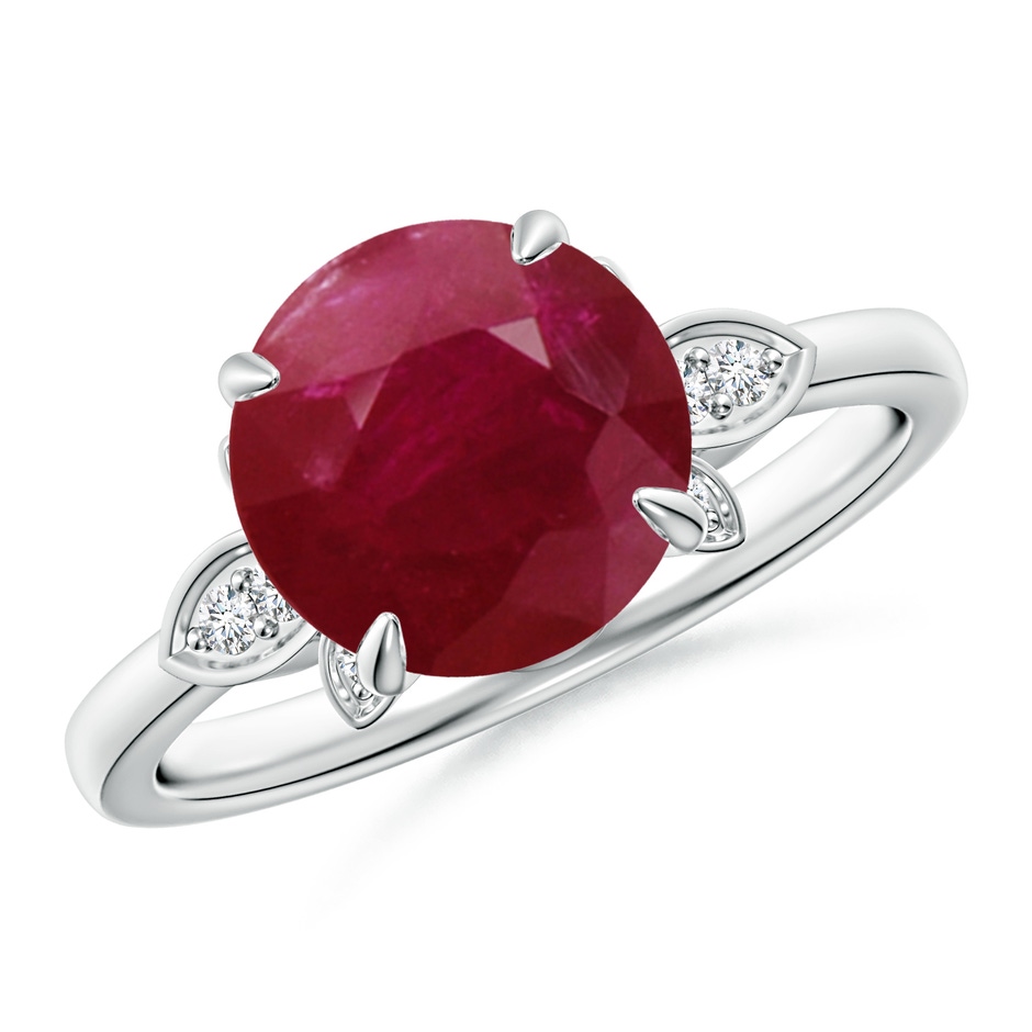 9mm A Nature-Inspired Round Ruby Engagement Ring in P950 Platinum 