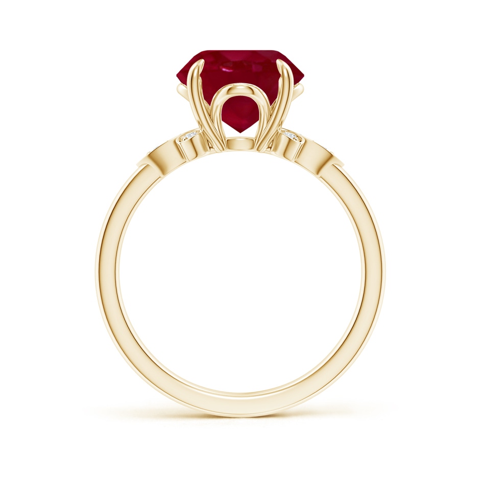 9mm AA Nature-Inspired Round Ruby Engagement Ring in 18K Yellow Gold side 199
