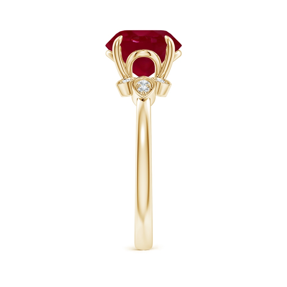 9mm AA Nature-Inspired Round Ruby Engagement Ring in 18K Yellow Gold side 299