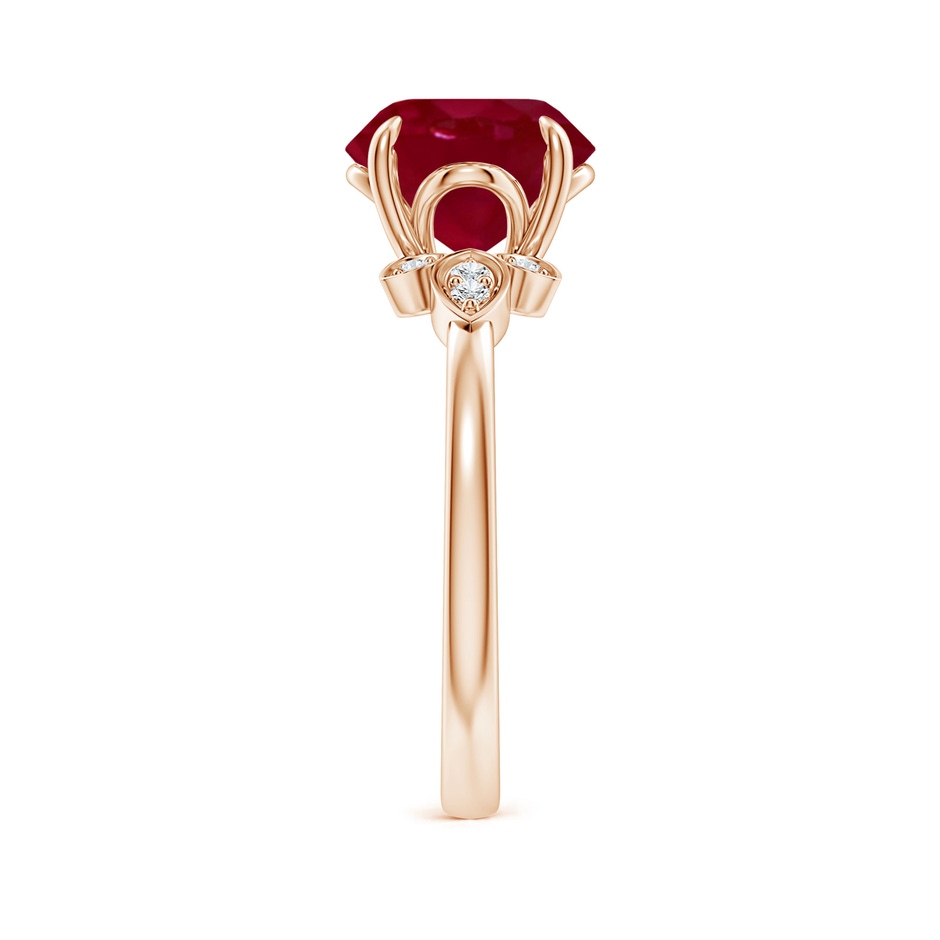 9mm AA Nature-Inspired Round Ruby Engagement Ring in Rose Gold side 299