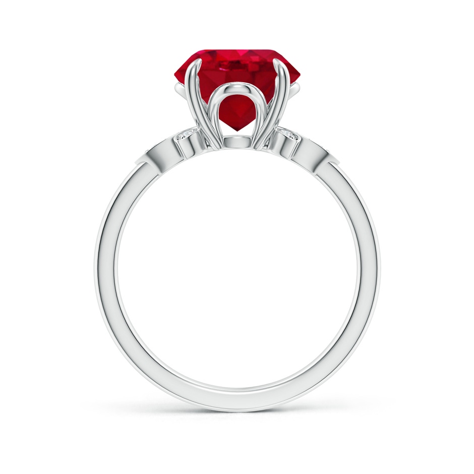 9mm AAA Nature-Inspired Round Ruby Engagement Ring in P950 Platinum side 199
