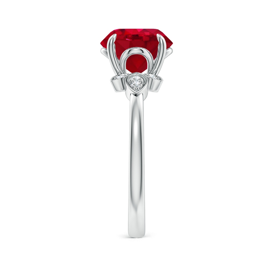 9mm AAA Nature-Inspired Round Ruby Engagement Ring in P950 Platinum side 299
