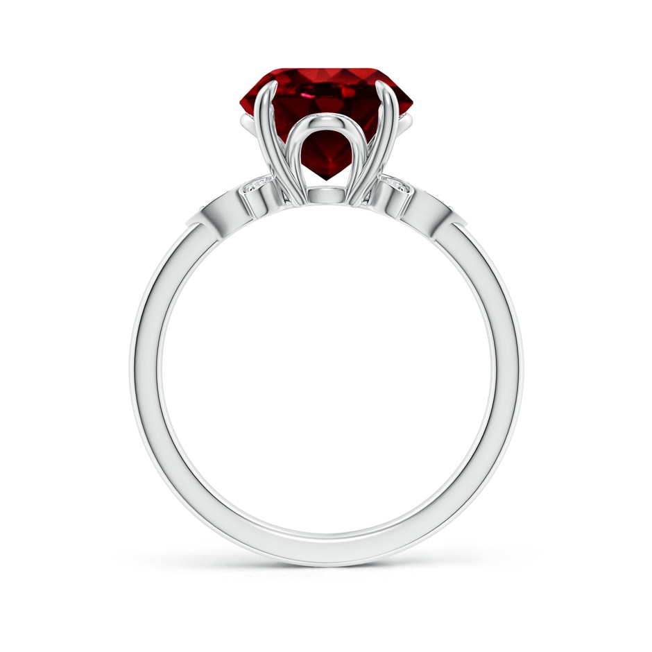 9mm AAAA Nature-Inspired Round Ruby Engagement Ring in P950 Platinum side 199