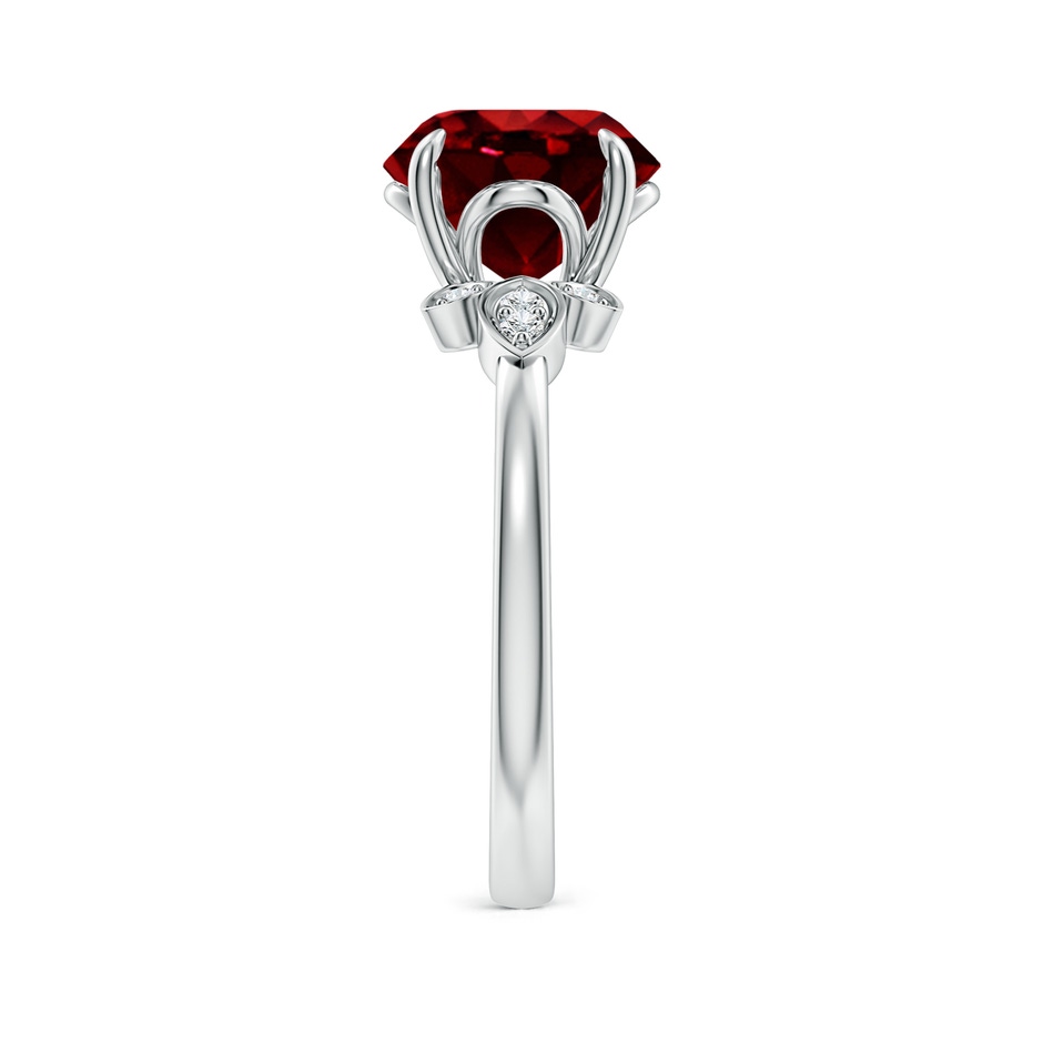 9mm AAAA Nature-Inspired Round Ruby Engagement Ring in P950 Platinum side 299