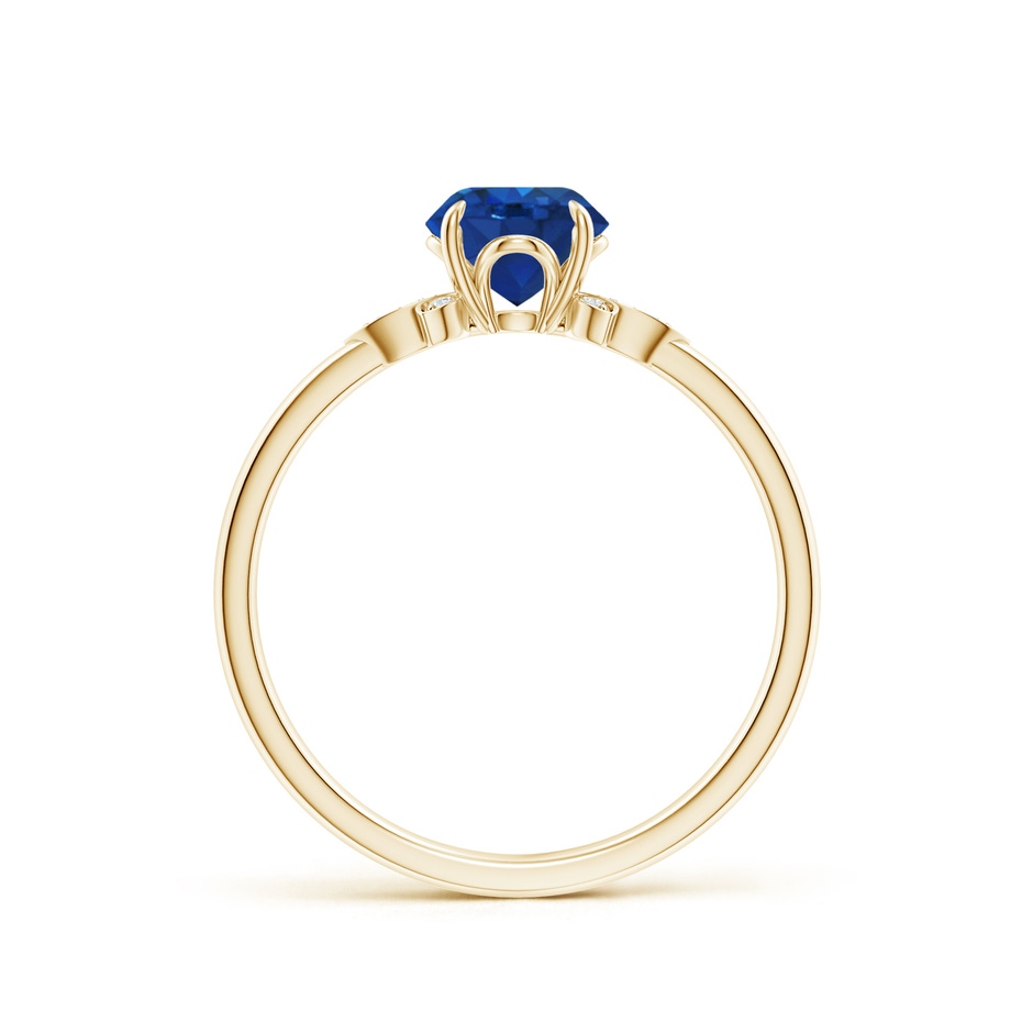 6mm AAA Nature-Inspired Round Blue Sapphire Engagement Ring in Yellow Gold side 199