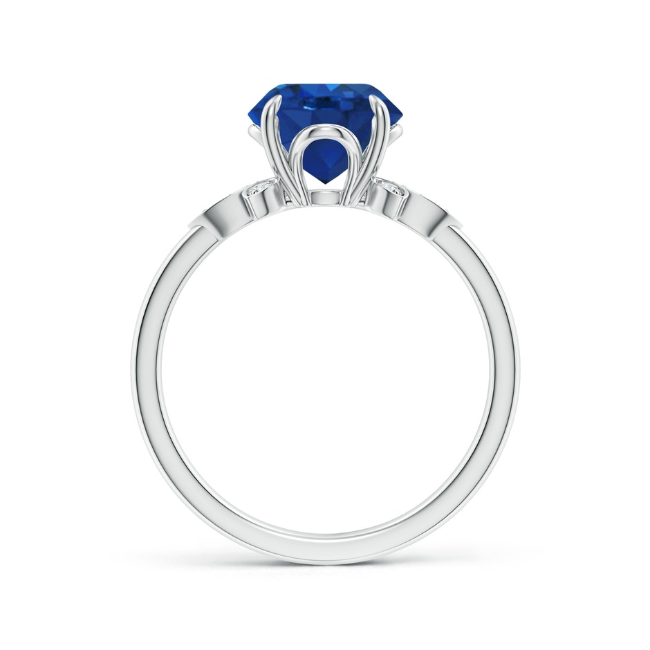 8mm AAA Nature-Inspired Round Blue Sapphire Engagement Ring in White Gold side 199