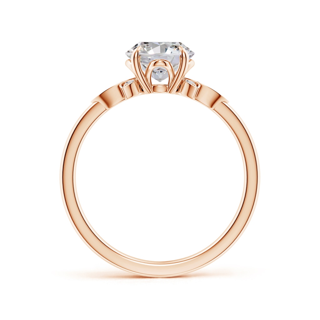 9x7mm IJI1I2 Nature-Inspired Oval Diamond Engagement Ring in Rose Gold Side 199