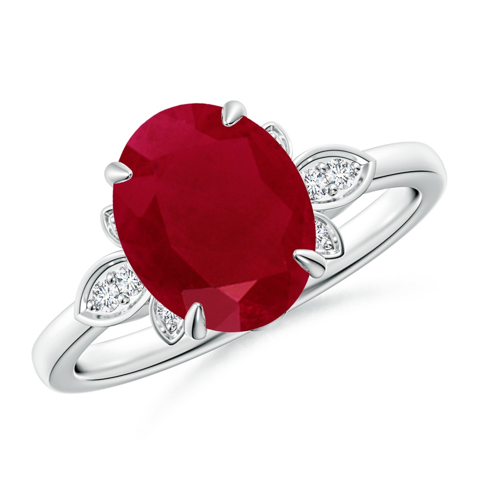 10x8mm AA Nature-Inspired Oval Ruby Engagement Ring in P950 Platinum 
