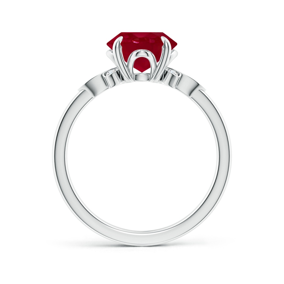 10x8mm AA Nature-Inspired Oval Ruby Engagement Ring in P950 Platinum side 199