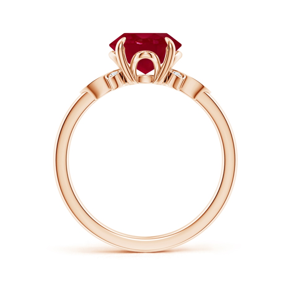 10x8mm AA Nature-Inspired Oval Ruby Engagement Ring in Rose Gold side 199