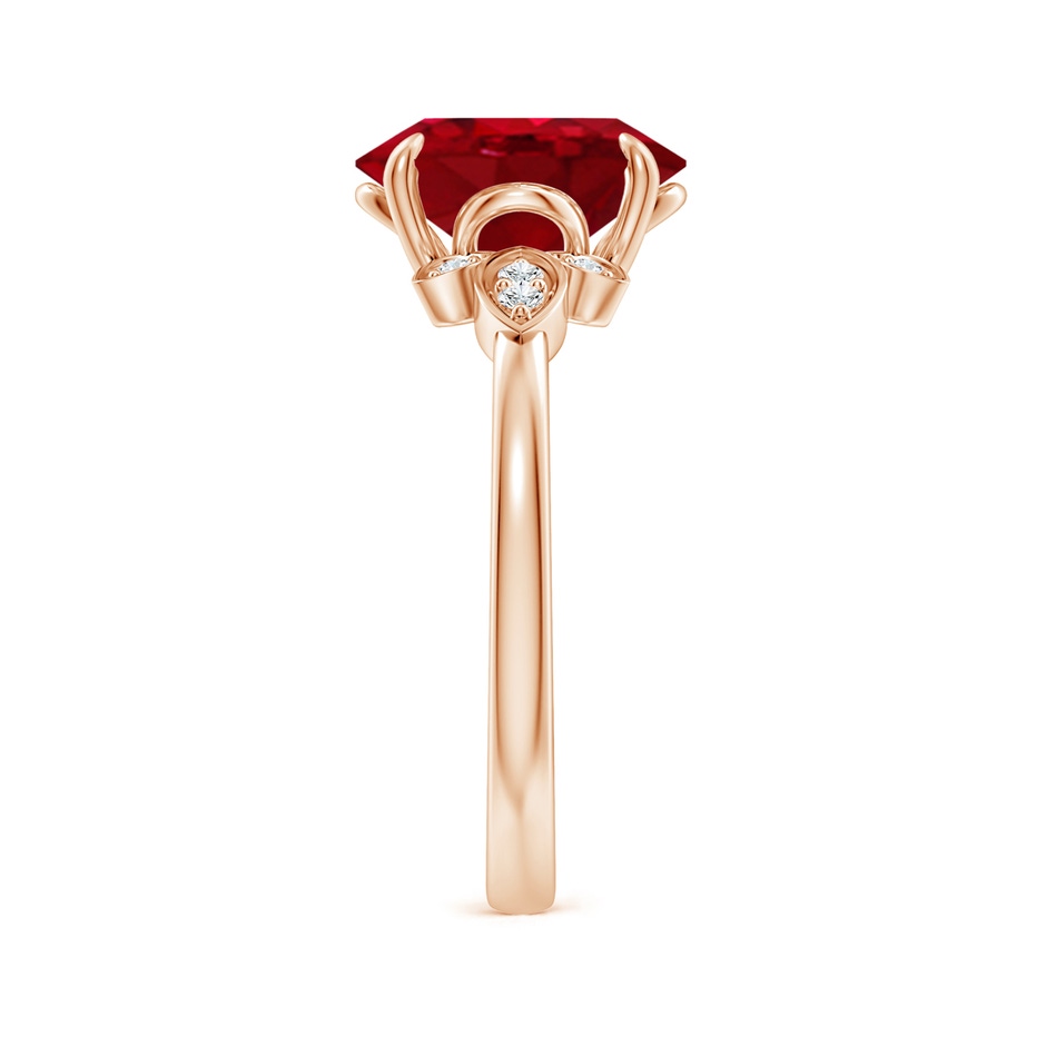 10x8mm AAA Nature-Inspired Oval Ruby Engagement Ring in Rose Gold side 299