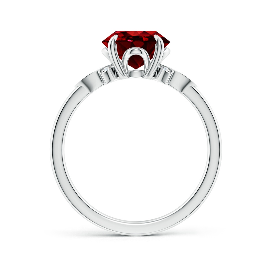 10x8mm AAAA Nature-Inspired Oval Ruby Engagement Ring in P950 Platinum side 199