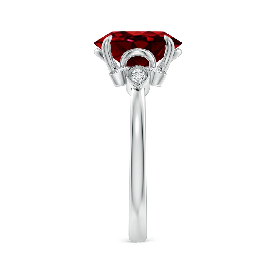 10x8mm AAAA Nature-Inspired Oval Ruby Engagement Ring in P950 Platinum side 299