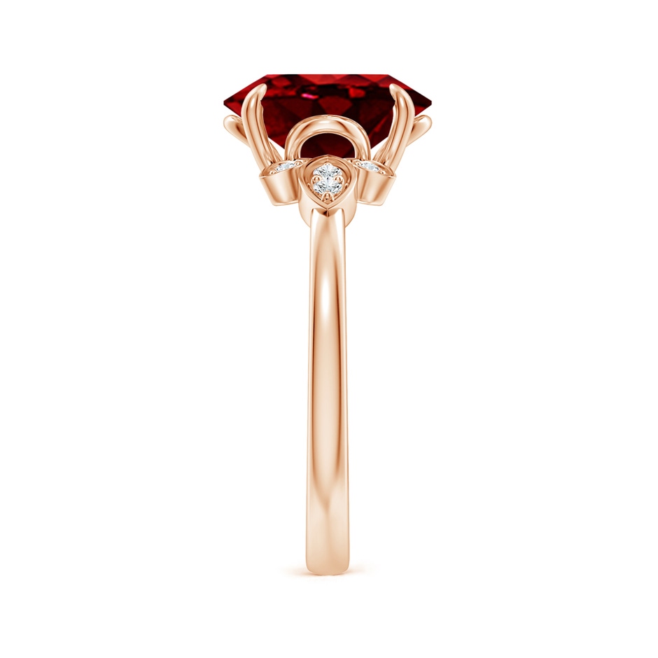 10x8mm AAAA Nature-Inspired Oval Ruby Engagement Ring in Rose Gold side 299