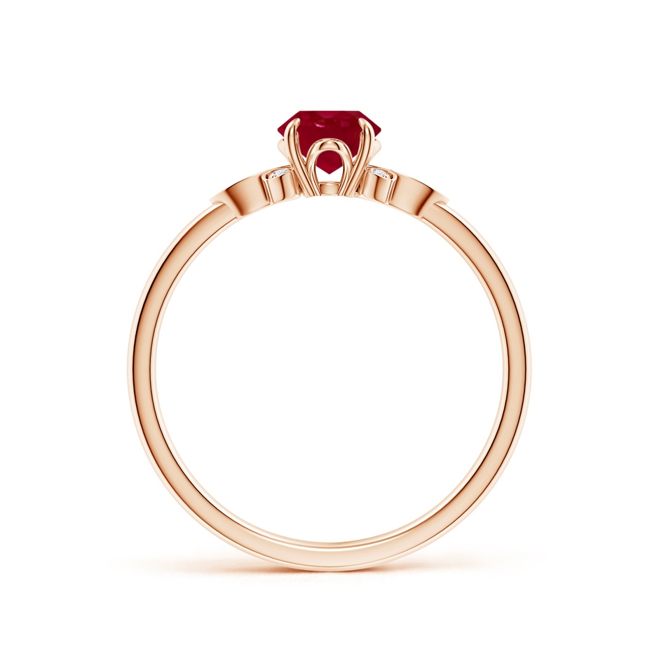 7x5mm AA Nature-Inspired Oval Ruby Engagement Ring in Rose Gold side 199