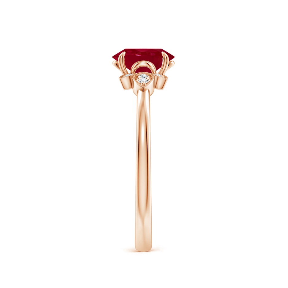 7x5mm AA Nature-Inspired Oval Ruby Engagement Ring in Rose Gold side 299