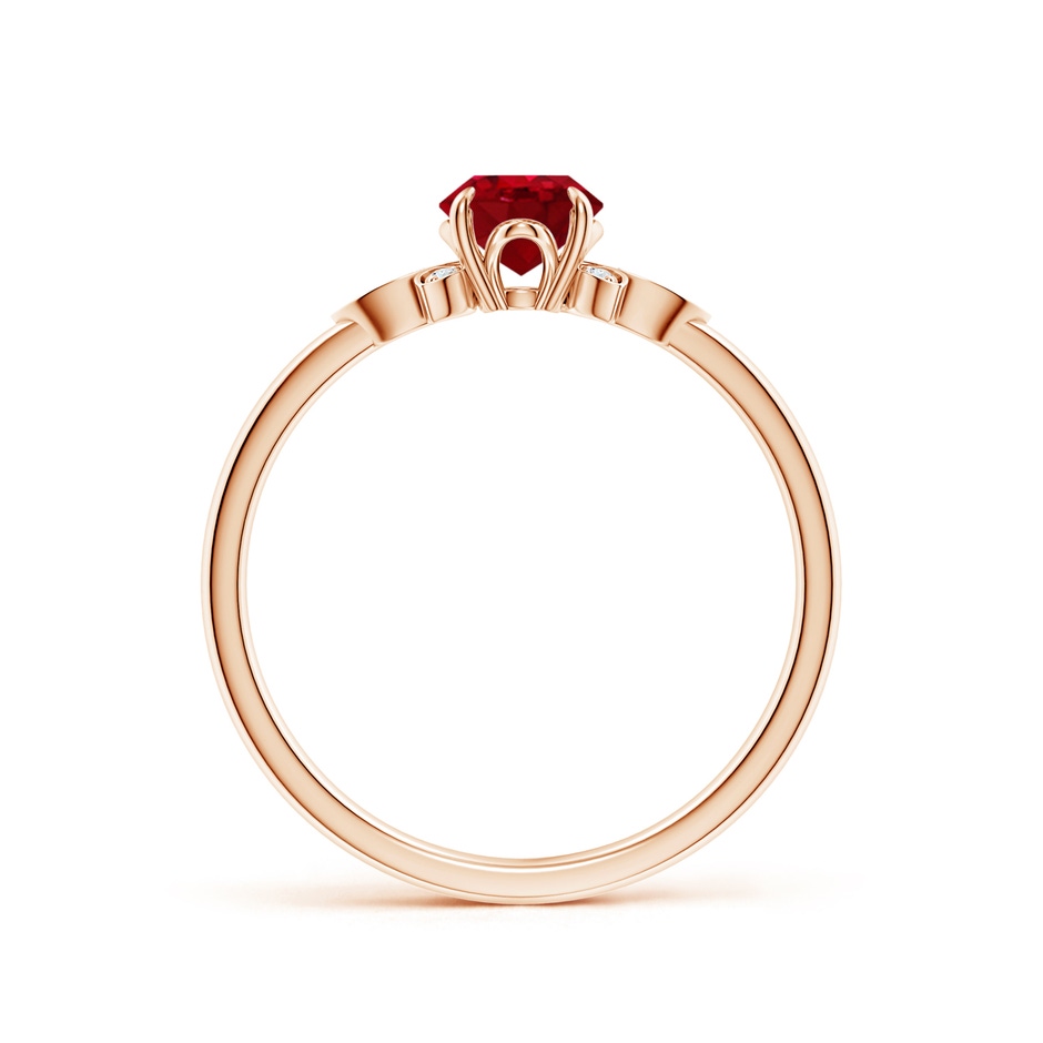 7x5mm AAA Nature-Inspired Oval Ruby Engagement Ring in Rose Gold side 199