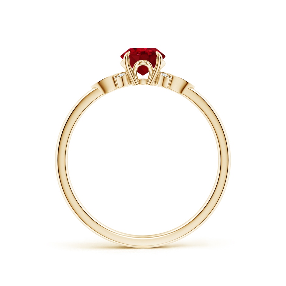 7x5mm AAA Nature-Inspired Oval Ruby Engagement Ring in Yellow Gold side 199