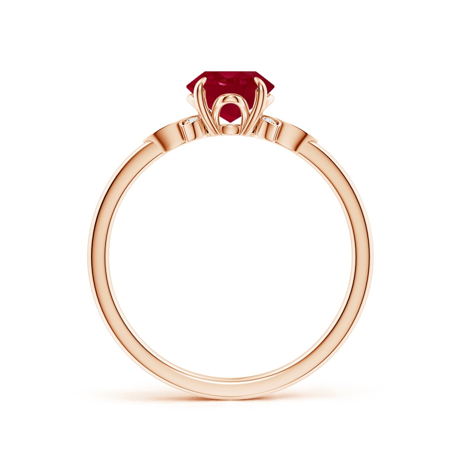 8x6mm AA Nature-Inspired Oval Ruby Engagement Ring in Rose Gold side 199