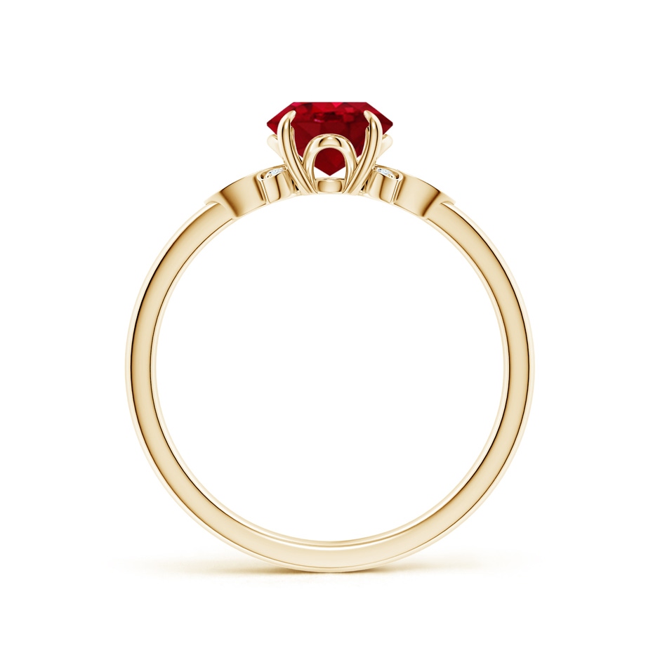 8x6mm AAA Nature-Inspired Oval Ruby Engagement Ring in 18K Yellow Gold side 199